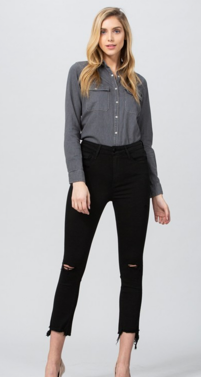 Jet Black High Rise Jeans